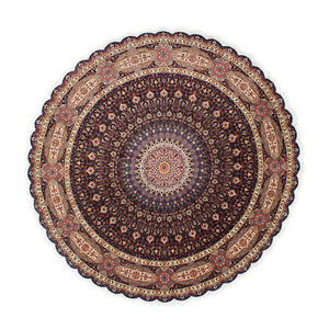 Alfombra Persa - Tabriz - Real redondo  - 240 x 240 cm - azul oscuro