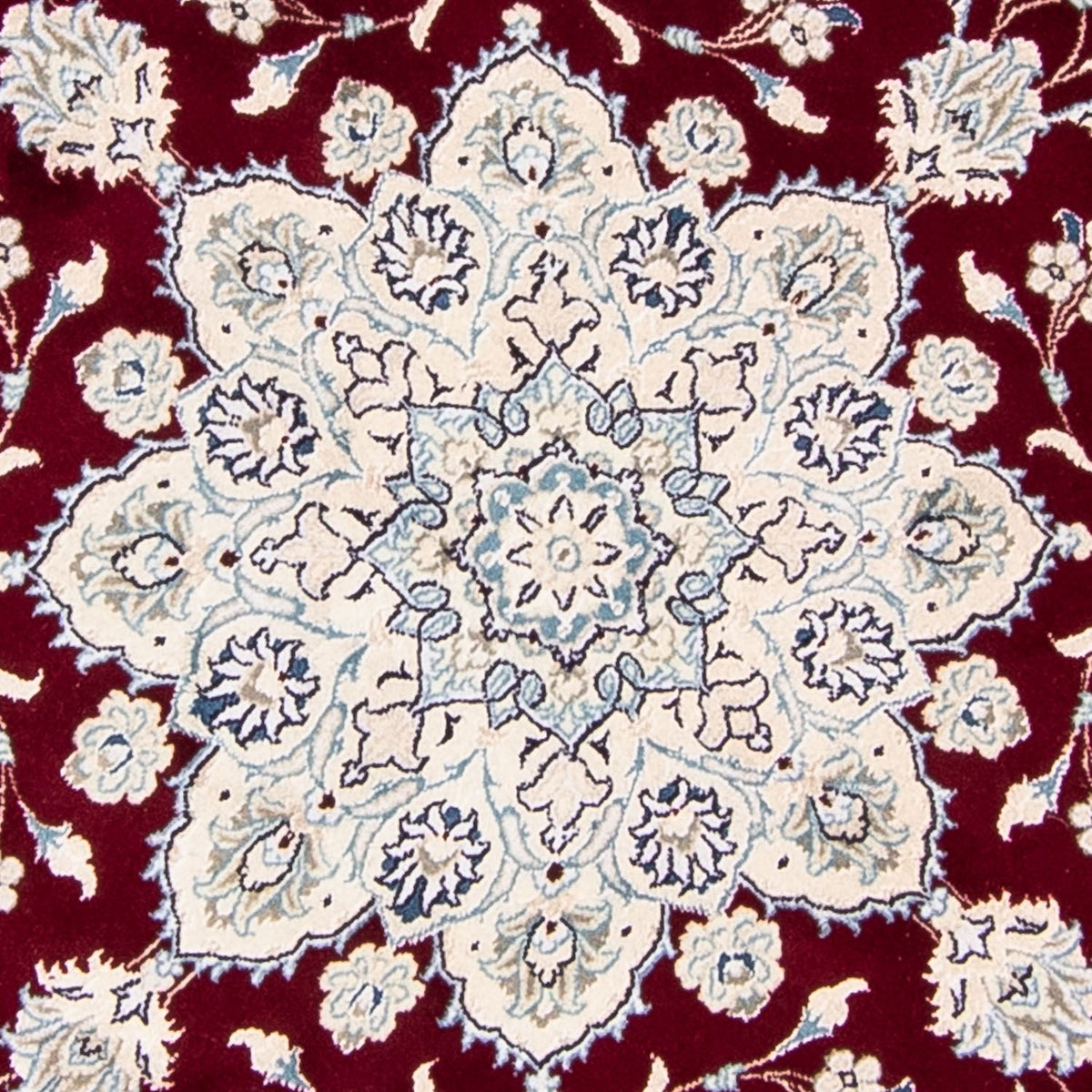 Alfombra persa - Nain redondo  - 245 x 245 cm - rojo oscuro