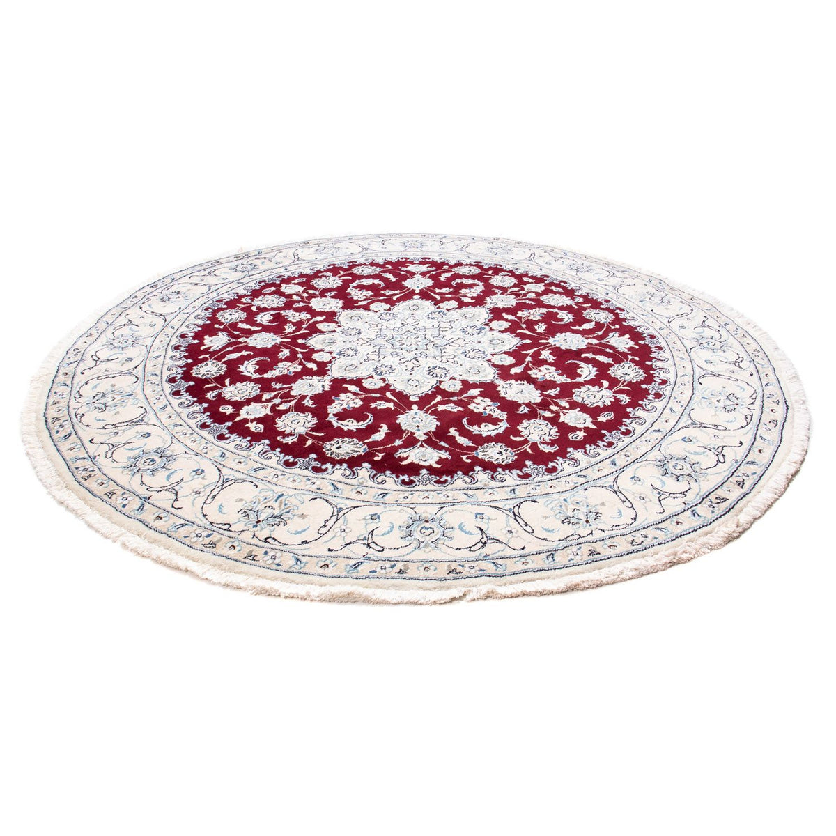 Alfombra persa - Nain redondo  - 245 x 245 cm - rojo oscuro
