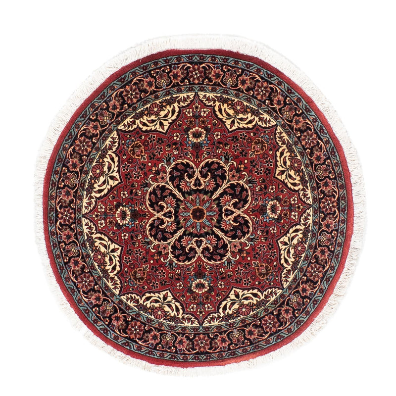 Alfombra persa - Bidjar redondo  - 100 x 100 cm - rojo oscuro