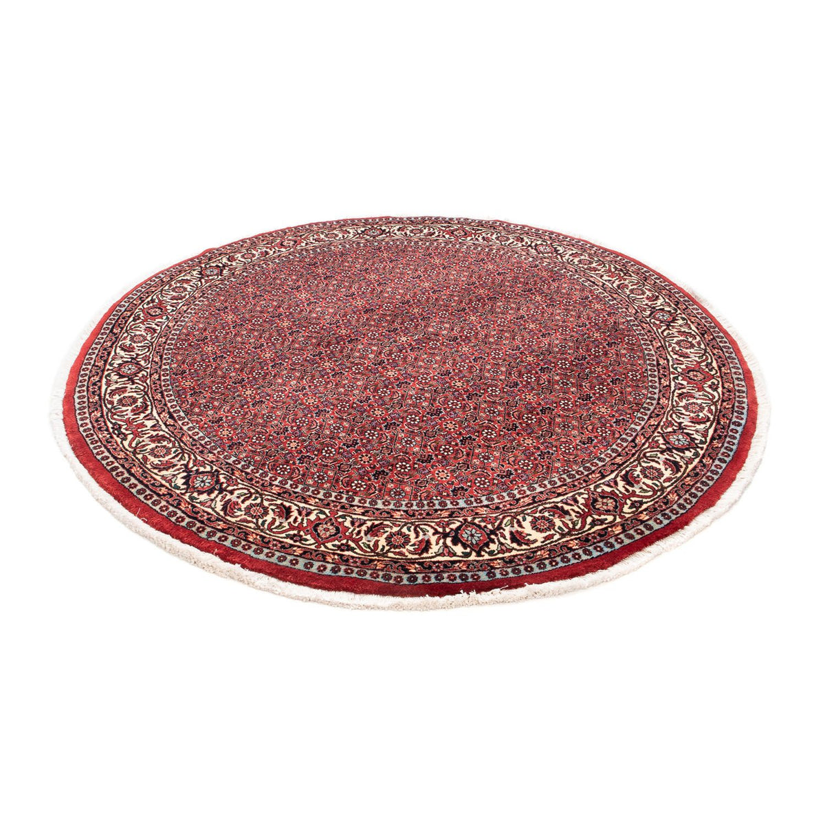 Alfombra persa - Bidjar redondo  - 155 x 155 cm - rojo oscuro