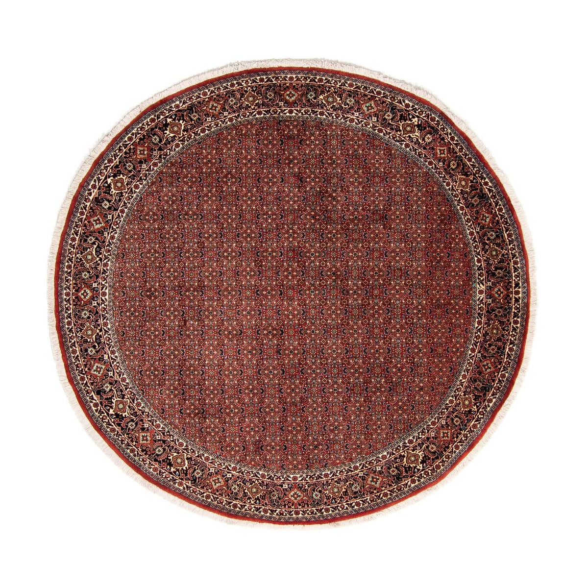 Alfombra persa - Bidjar redondo  - 250 x 250 cm - rojo oscuro