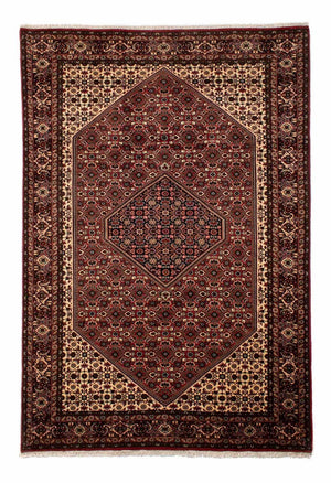 Alfombra persa - Bidjar - 297 x 202 cm - rojo oscuro