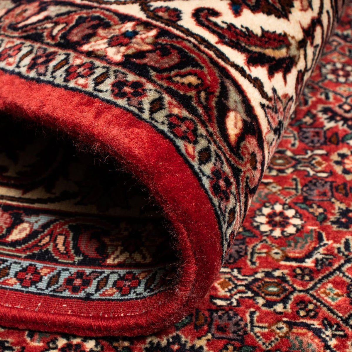 Alfombra persa - Bidjar - 255 x 205 cm - rojo oscuro