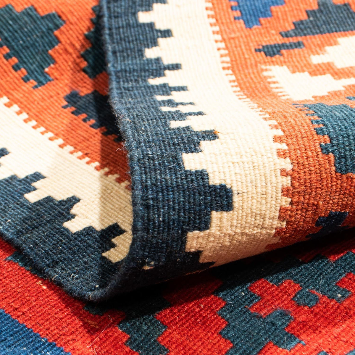 Alfombra Kelim - Oriental cuadrado  - 104 x 102 cm - rojo oscuro