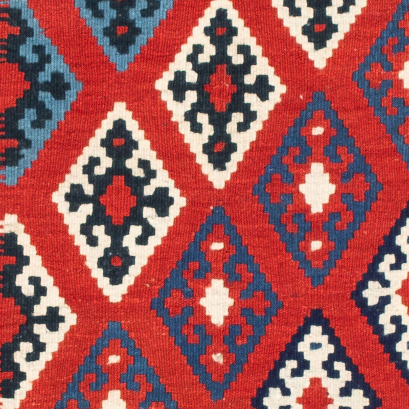 Alfombra Kelim - Oriental cuadrado  - 103 x 95 cm - rojo oscuro