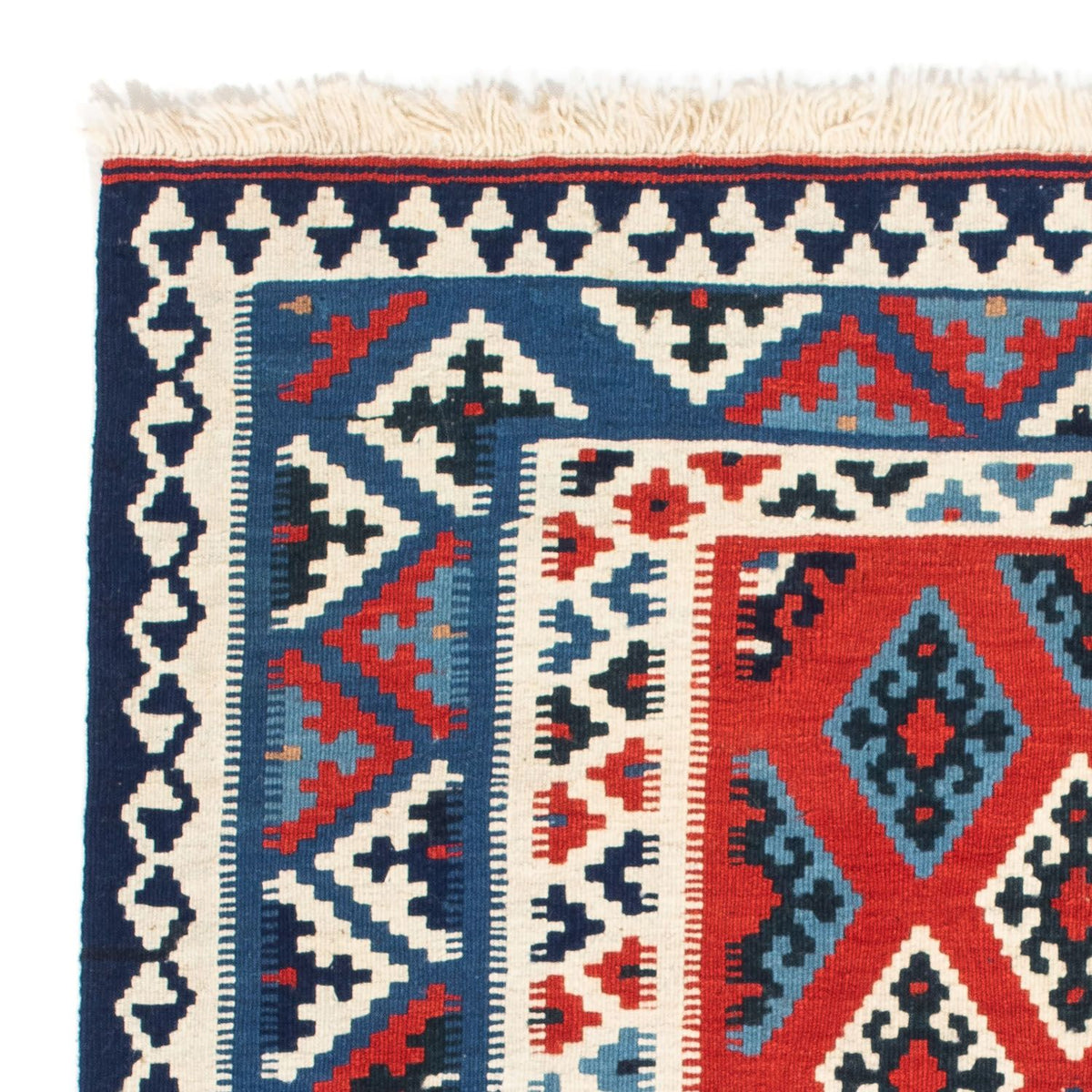 Alfombra Kelim - Oriental cuadrado  - 103 x 95 cm - rojo oscuro