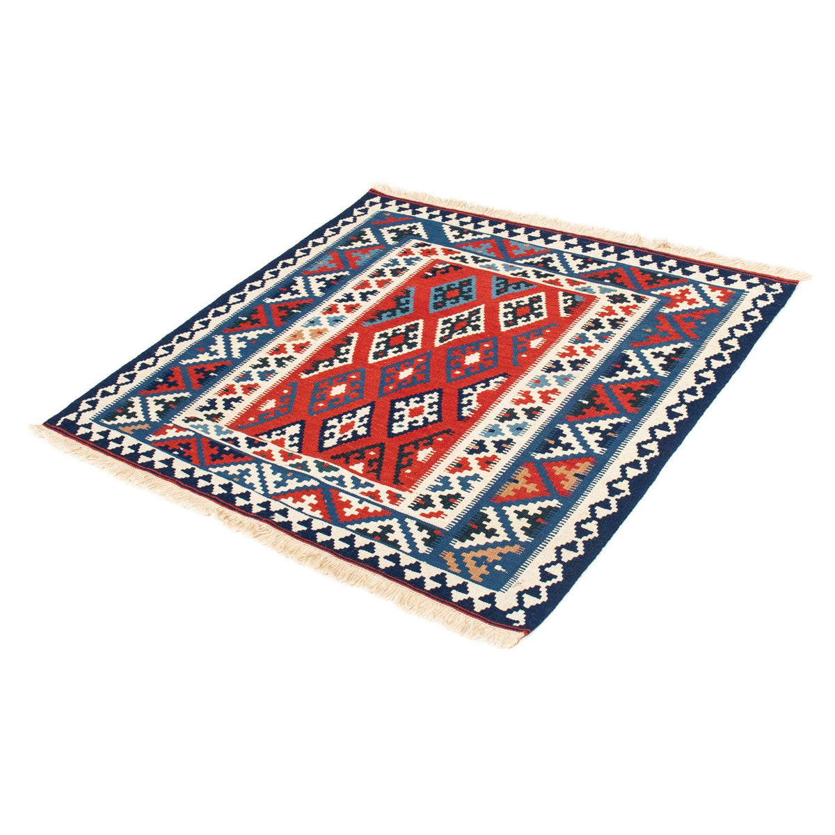 Alfombra Kelim - Oriental cuadrado  - 103 x 95 cm - rojo oscuro
