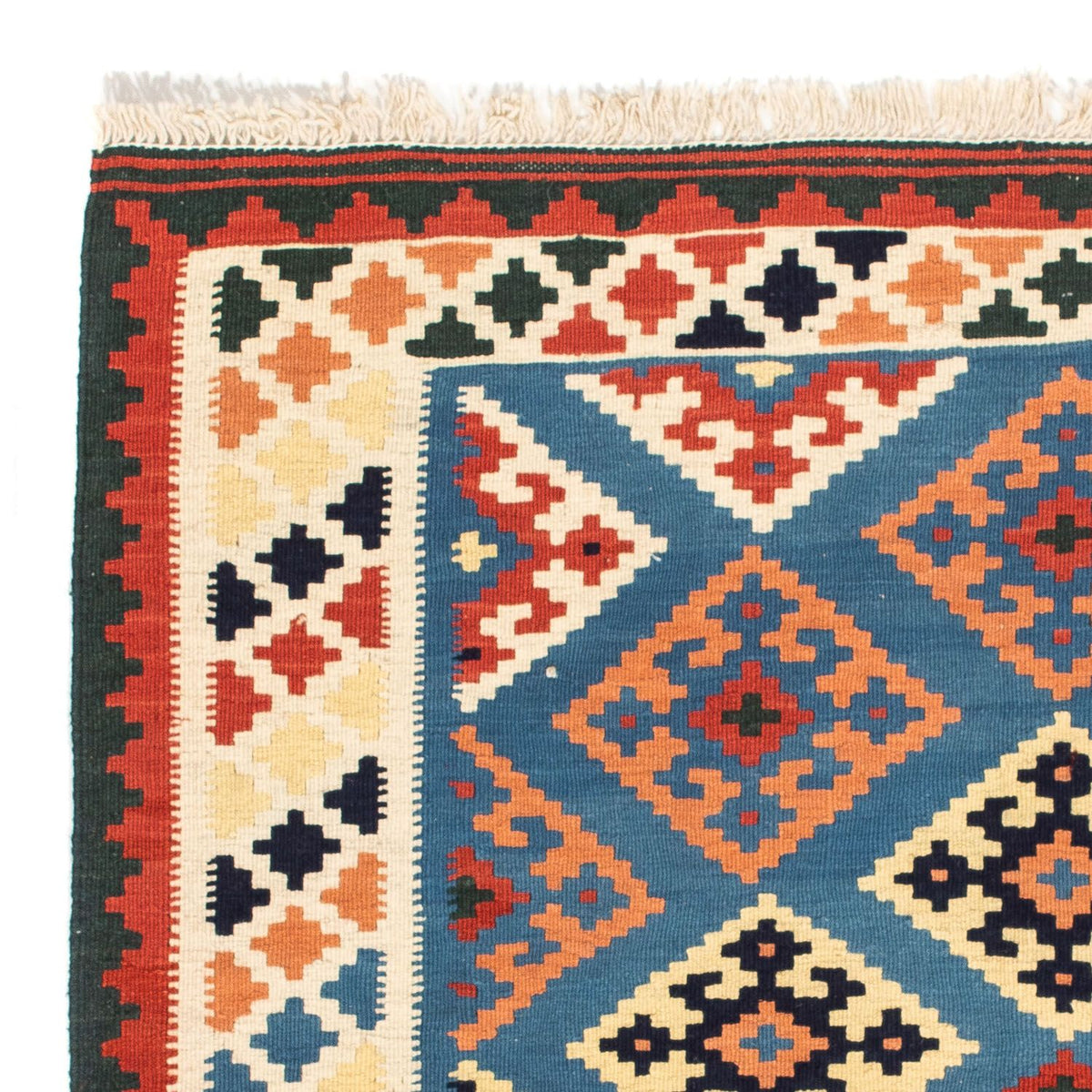 Alfombra Kelim - Oriental cuadrado  - 104 x 100 cm - azul oscuro