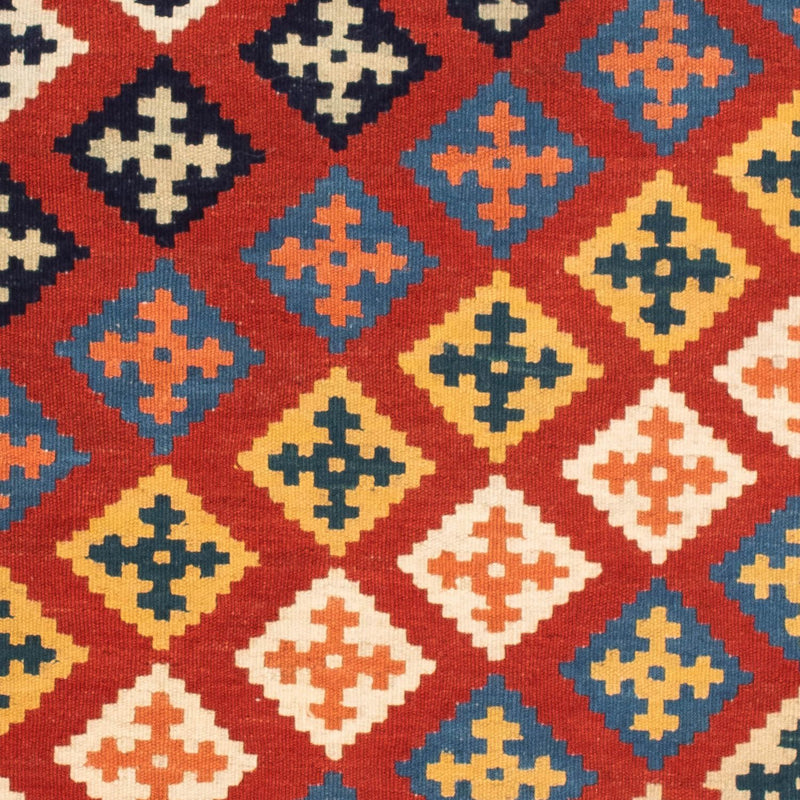 Alfombra Kelim - Oriental cuadrado  - 105 x 103 cm - rojo oscuro