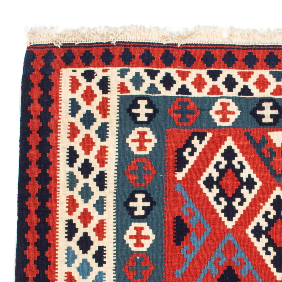 Alfombra Kelim - Oriental cuadrado  - 104 x 103 cm - rojo oscuro