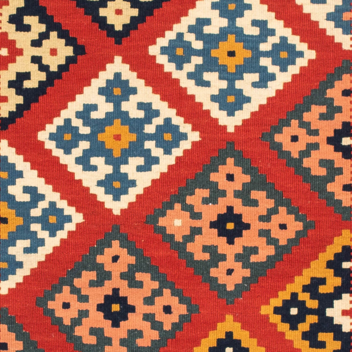 Alfombra Kelim - Oriental cuadrado  - 105 x 103 cm - rojo oscuro