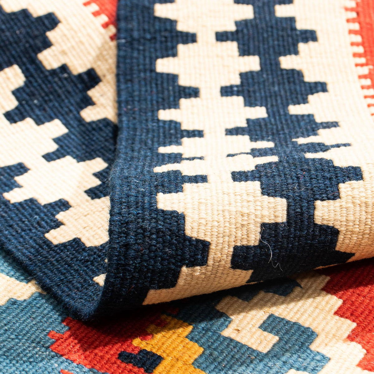 Alfombra Kelim - Oriental cuadrado  - 105 x 103 cm - rojo oscuro