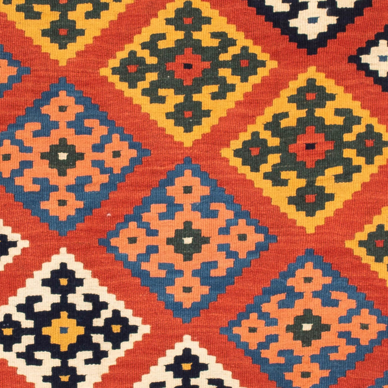 Alfombra Kelim - Oriental cuadrado  - 106 x 104 cm - rojo