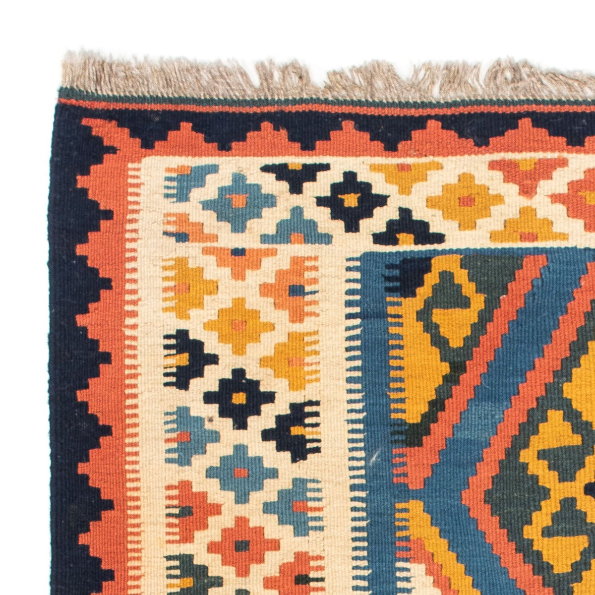 Alfombra Kelim - Oriental cuadrado  - 103 x 100 cm - azul