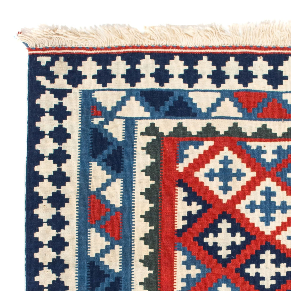 Alfombra Kelim - Oriental cuadrado  - 103 x 100 cm - azul oscuro