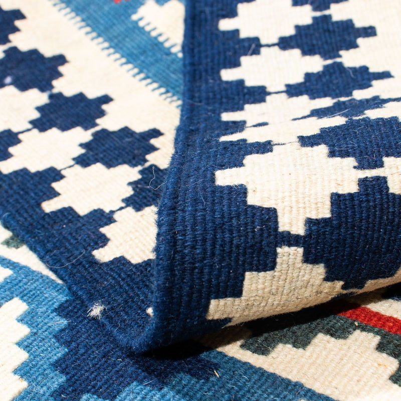 Alfombra Kelim - Oriental cuadrado  - 103 x 100 cm - azul oscuro