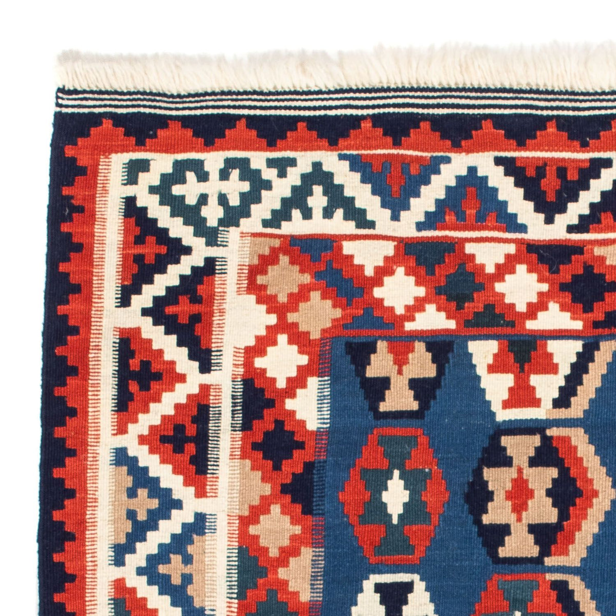 Alfombra Kelim - Oriental cuadrado  - 105 x 105 cm - azul oscuro