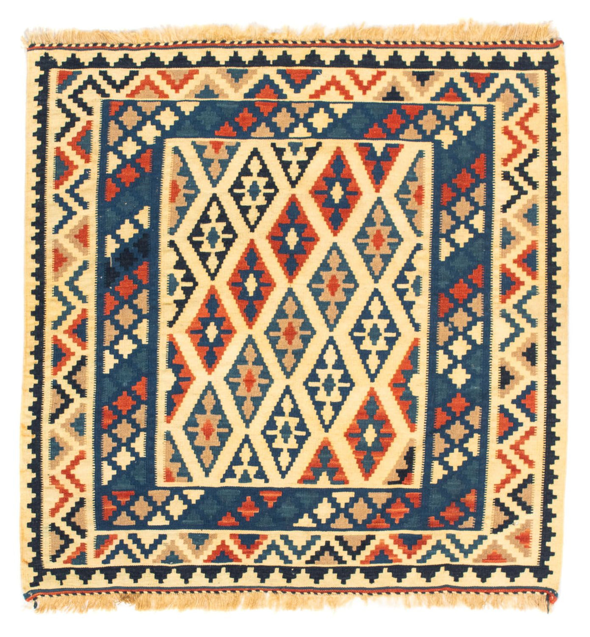 Alfombra Kelim - Oriental cuadrado  - 100 x 100 cm - beige