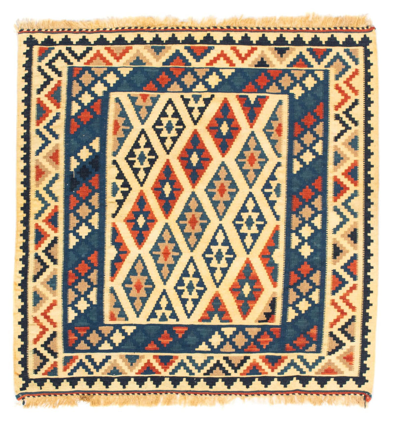 Alfombra Kelim - Oriental cuadrado  - 100 x 100 cm - beige