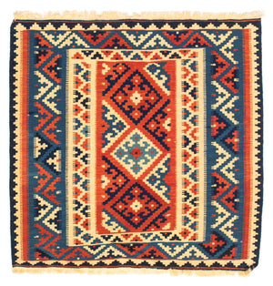 Alfombra Kelim - Oriental cuadrado  - 104 x 101 cm - multicolor