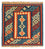Alfombra Kelim - Oriental cuadrado - 100 x 100 cm - azul oscuro