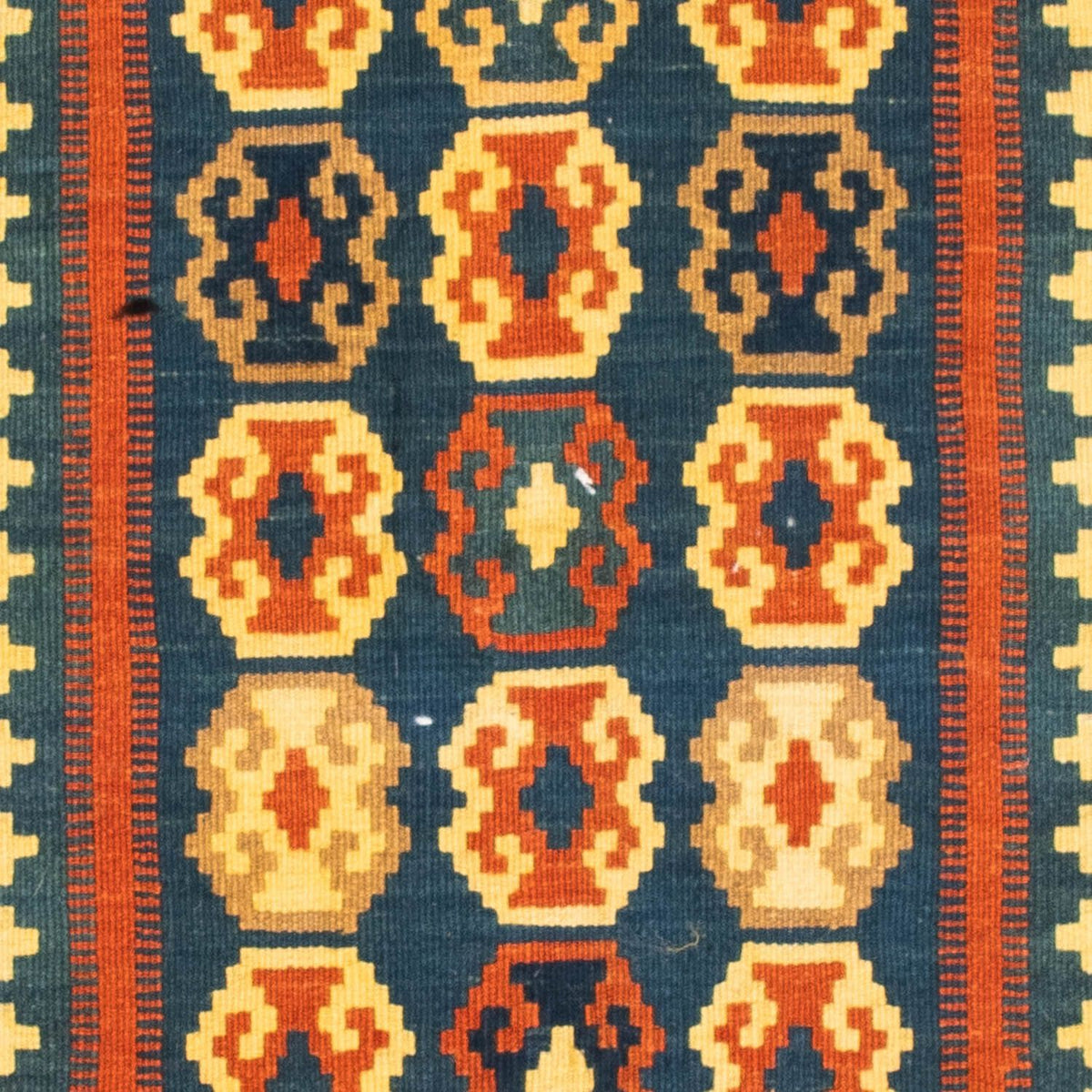 Alfombra Kelim - Oriental cuadrado - 100 x 98 cm - azul oscuro
