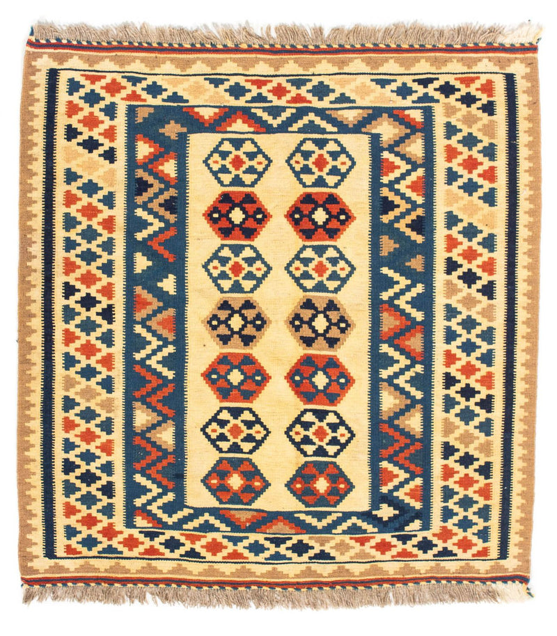 Alfombra Kelim - Oriental cuadrado  - 103 x 100 cm - beige