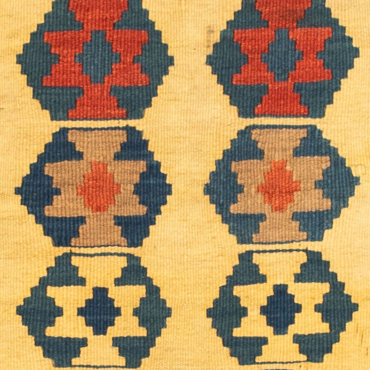 Alfombra Kelim - Oriental cuadrado  - 101 x 95 cm - oro