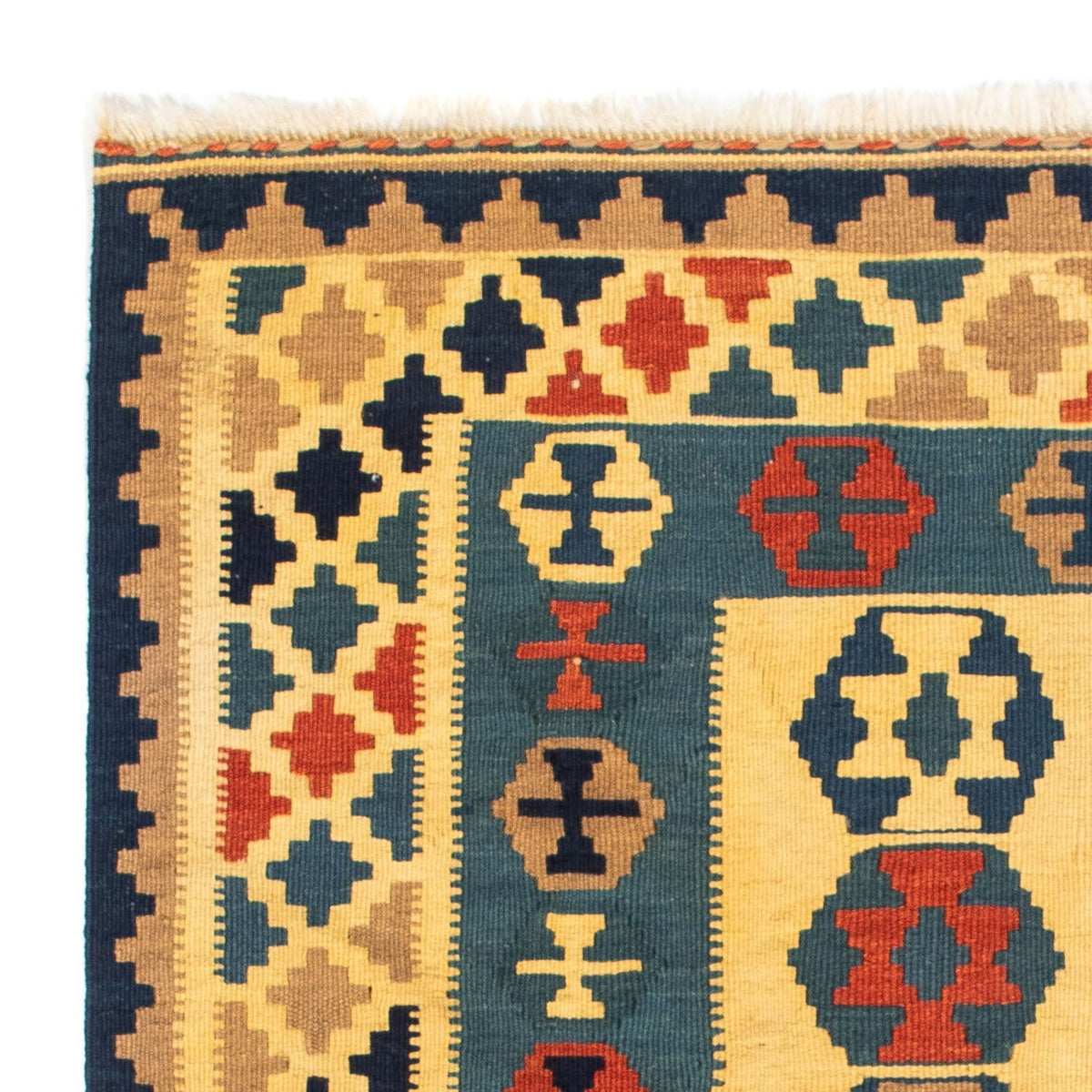 Alfombra Kelim - Oriental cuadrado  - 101 x 95 cm - oro