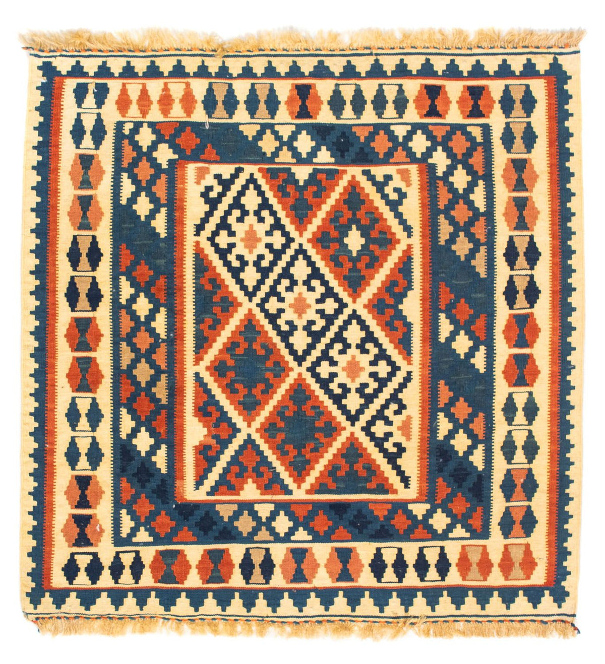 Alfombra Kelim - Oriental cuadrado - 106 x 100 cm - multicolor