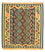 Alfombra Kelim - Oriental cuadrado - 107 x 100 cm - azul oscuro