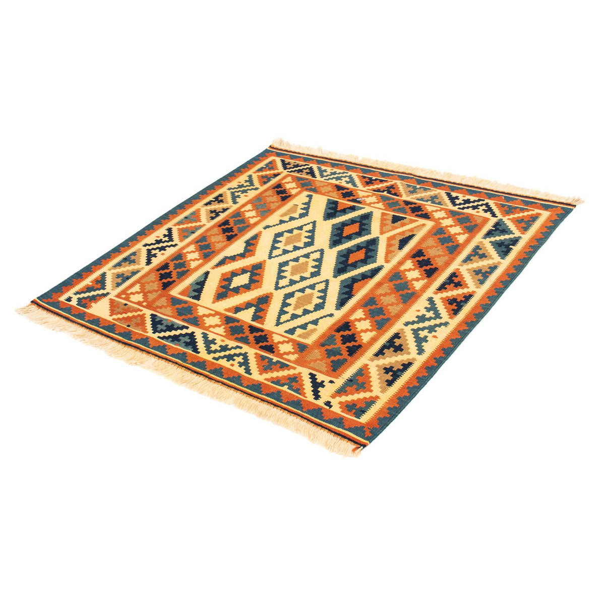Alfombra Kelim - Oriental cuadrado  - 101 x 99 cm - beige