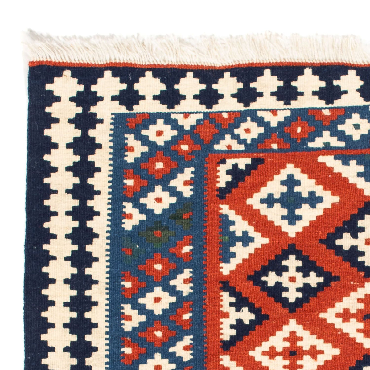 Alfombra Kelim - Oriental cuadrado  - 103 x 100 cm - azul oscuro