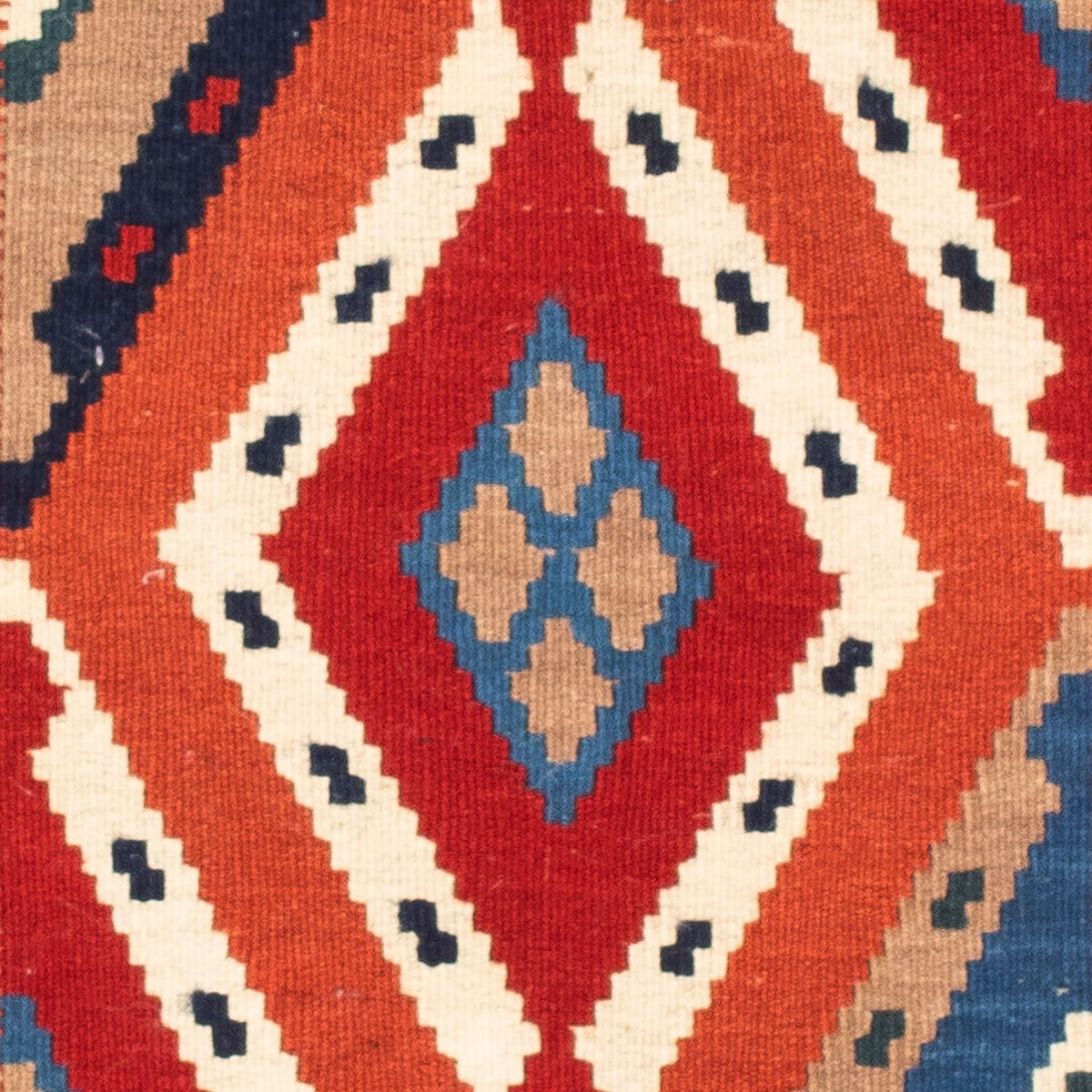 Alfombra Kelim - Oriental cuadrado - 103 x 102 cm - azul claro