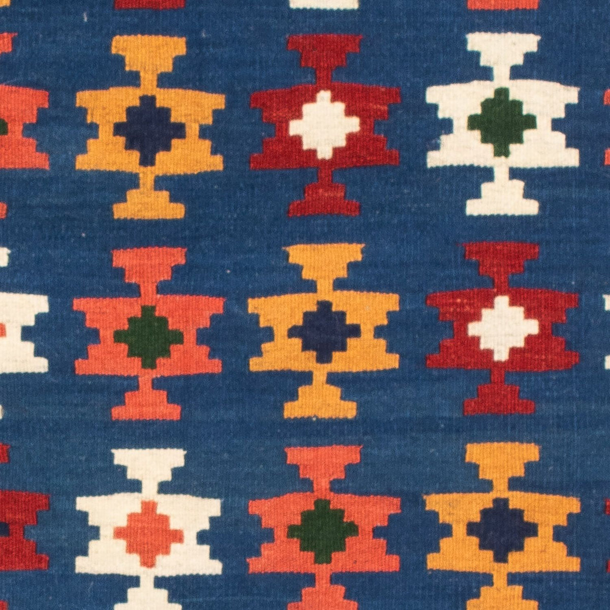 Alfombra Kelim - Oriental cuadrado - 104 x 100 cm - azul oscuro