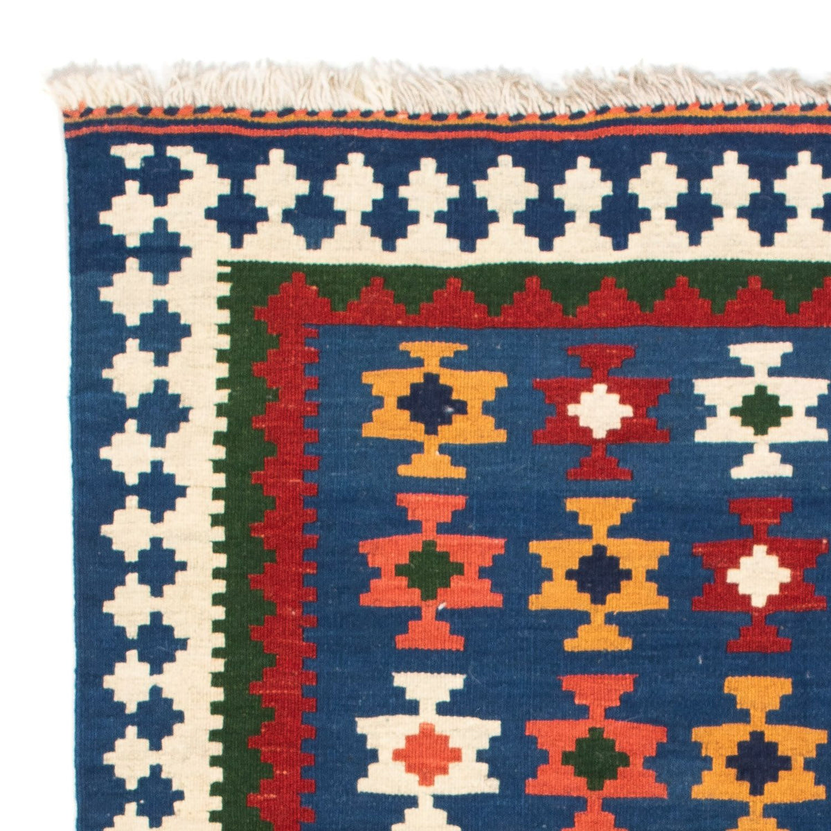 Alfombra Kelim - Oriental cuadrado - 104 x 100 cm - azul oscuro