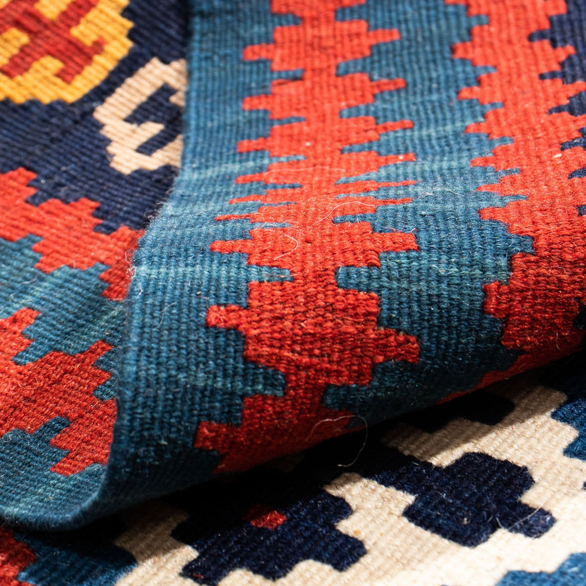 Alfombra Kelim - Oriental cuadrado  - 104 x 103 cm - azul oscuro