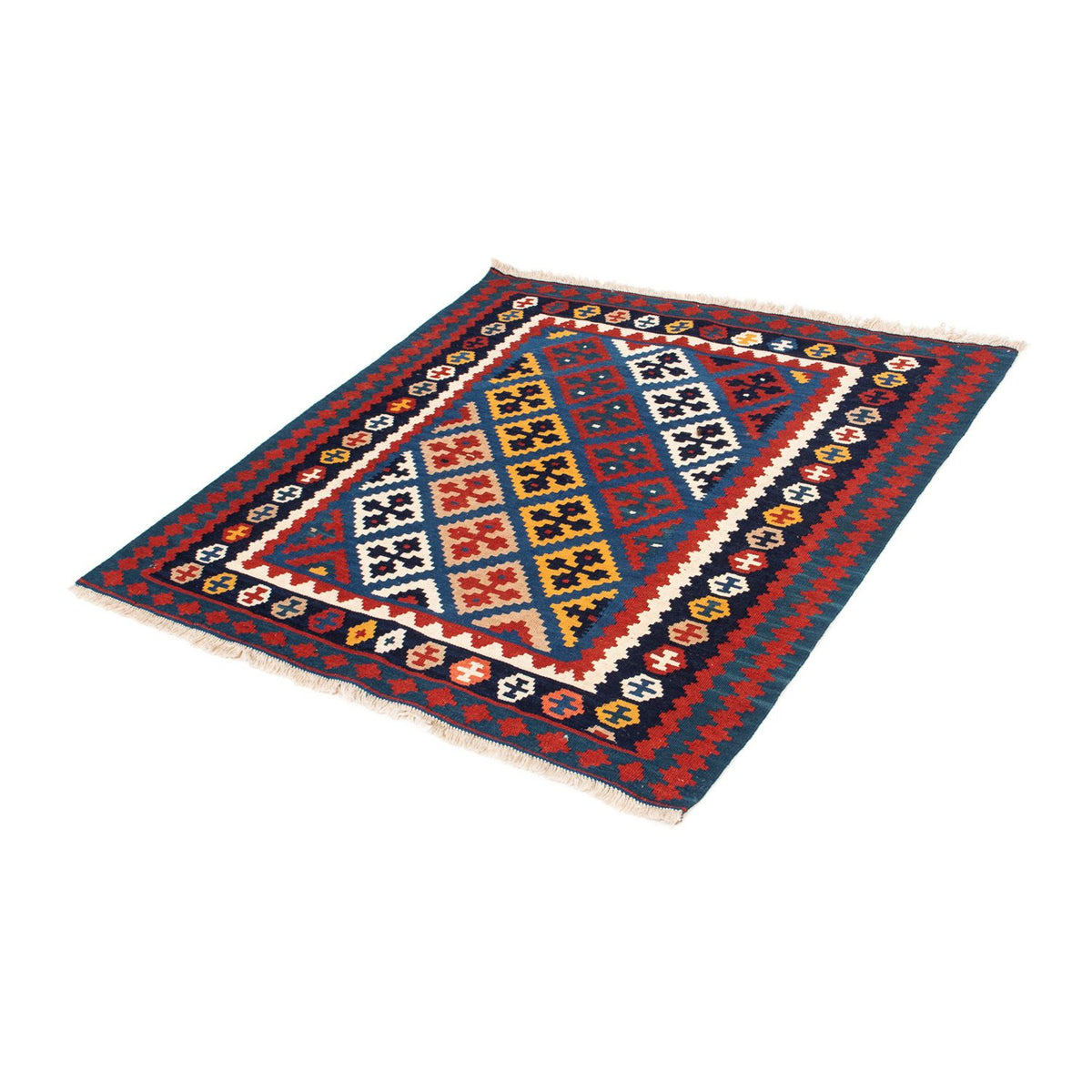 Alfombra Kelim - Oriental cuadrado  - 104 x 103 cm - azul oscuro