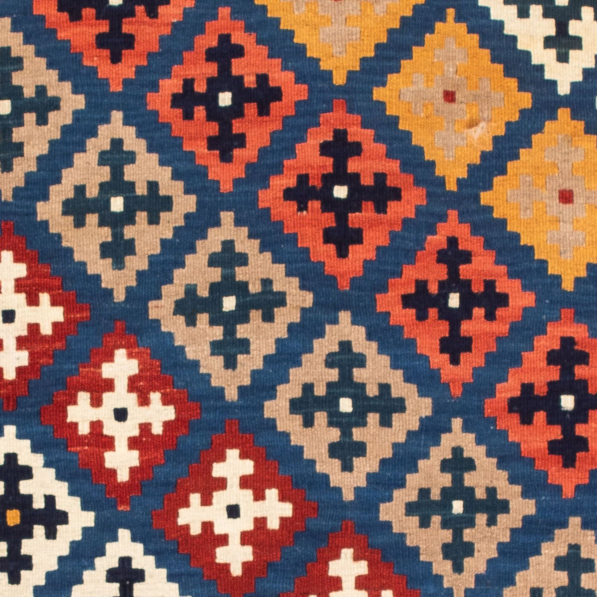 Alfombra Kelim - Oriental cuadrado  - 103 x 97 cm - azul oscuro