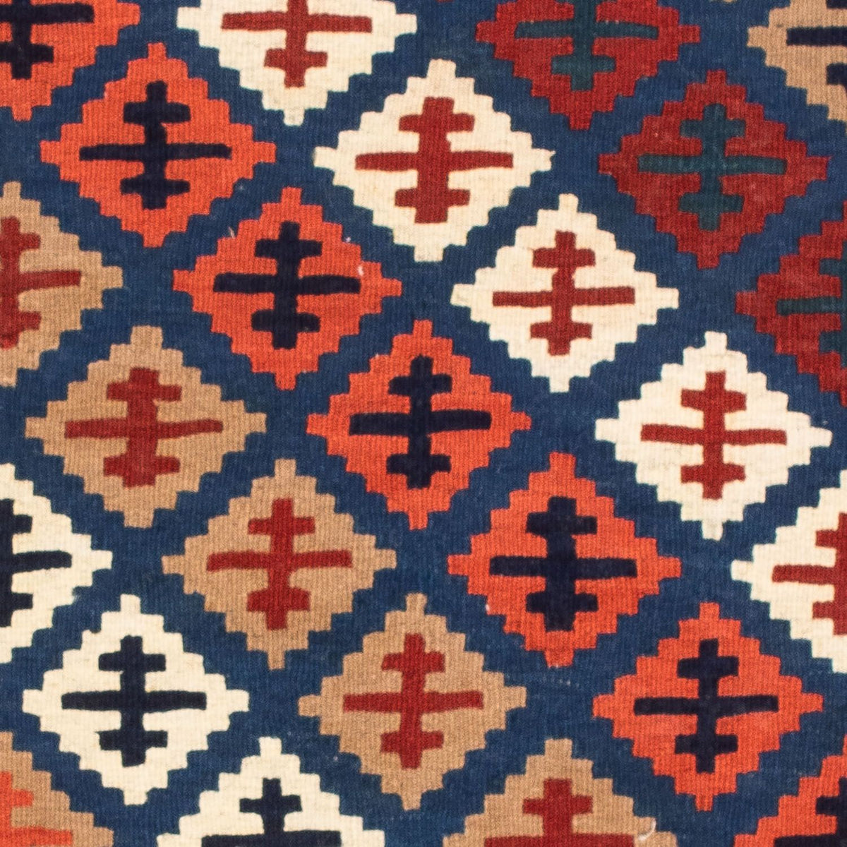 Alfombra Kelim - Oriental cuadrado - 104 x 100 cm - azul oscuro