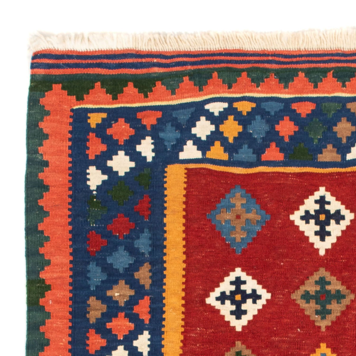 Alfombra Kelim - Oriental cuadrado  - 104 x 101 cm - rojo oscuro