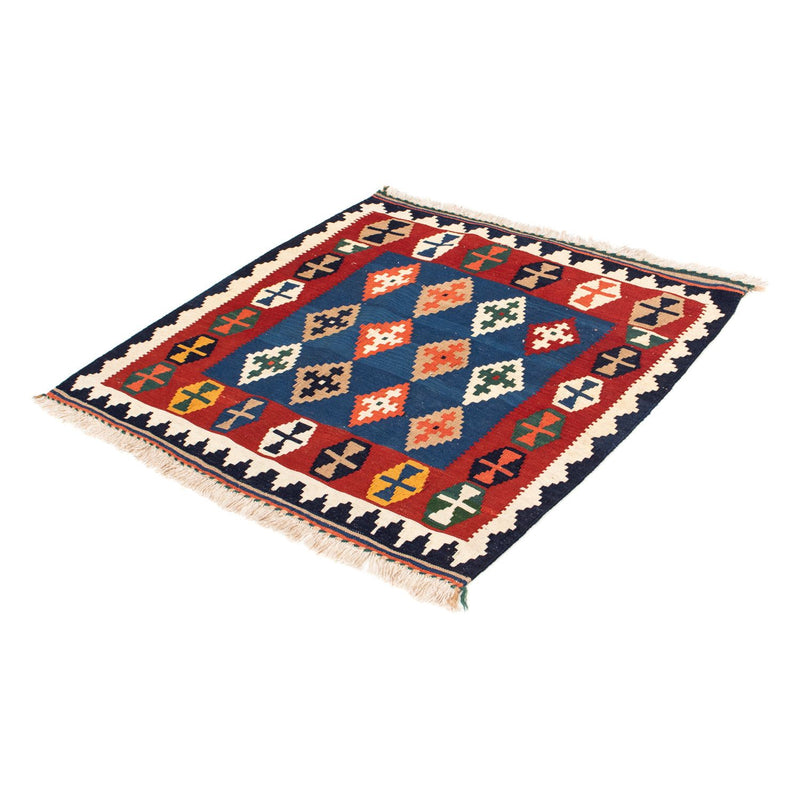 Alfombra Kelim - Oriental cuadrado  - 100 x 96 cm - azul oscuro