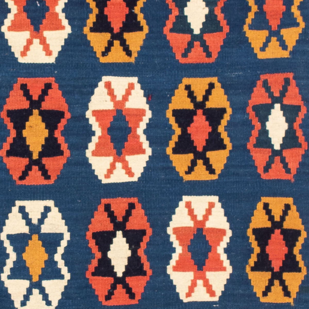 Alfombra Kelim - Oriental cuadrado - 103 x 100 cm - azul oscuro