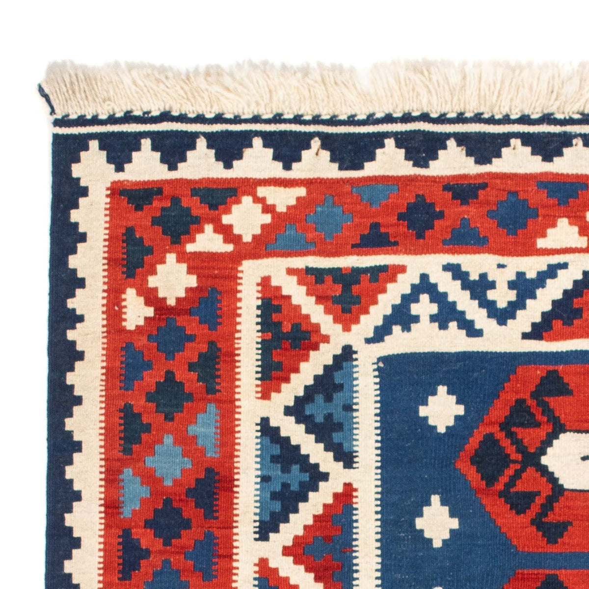 Alfombra Kelim - Oriental cuadrado  - 105 x 104 cm - azul oscuro