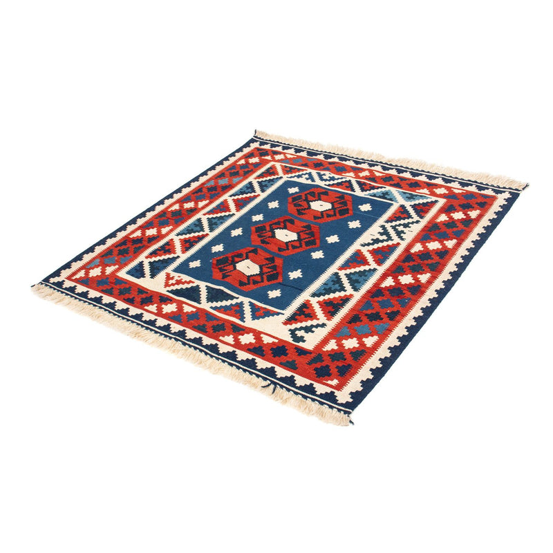 Alfombra Kelim - Oriental cuadrado  - 105 x 104 cm - azul oscuro