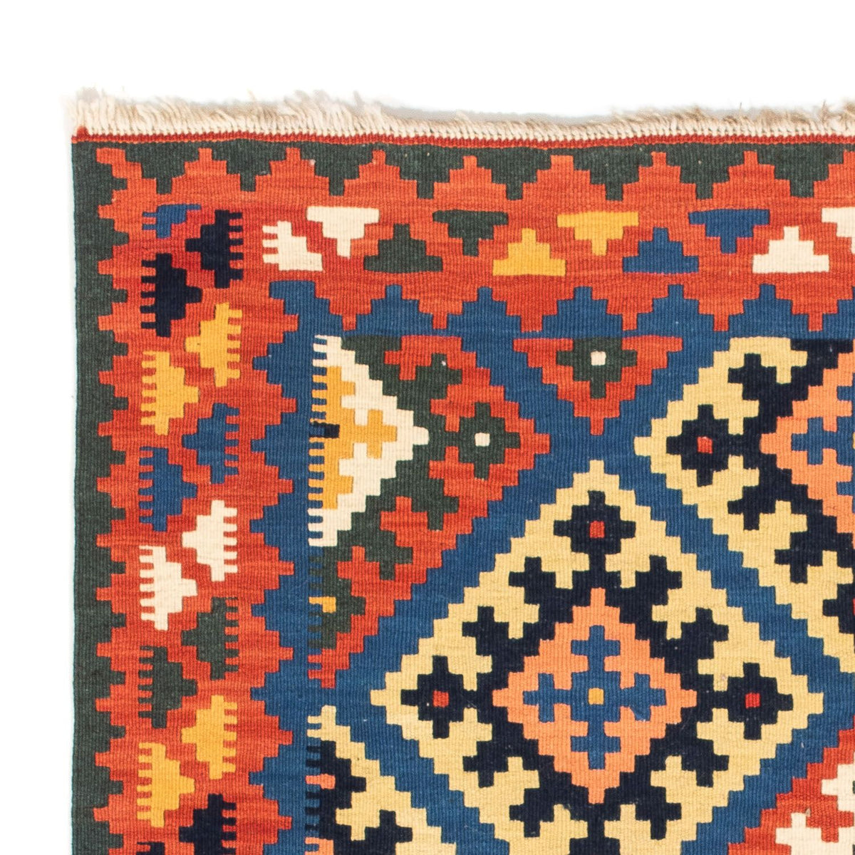 Alfombra Kelim - Oriental cuadrado - 104 x 100 cm - azul oscuro
