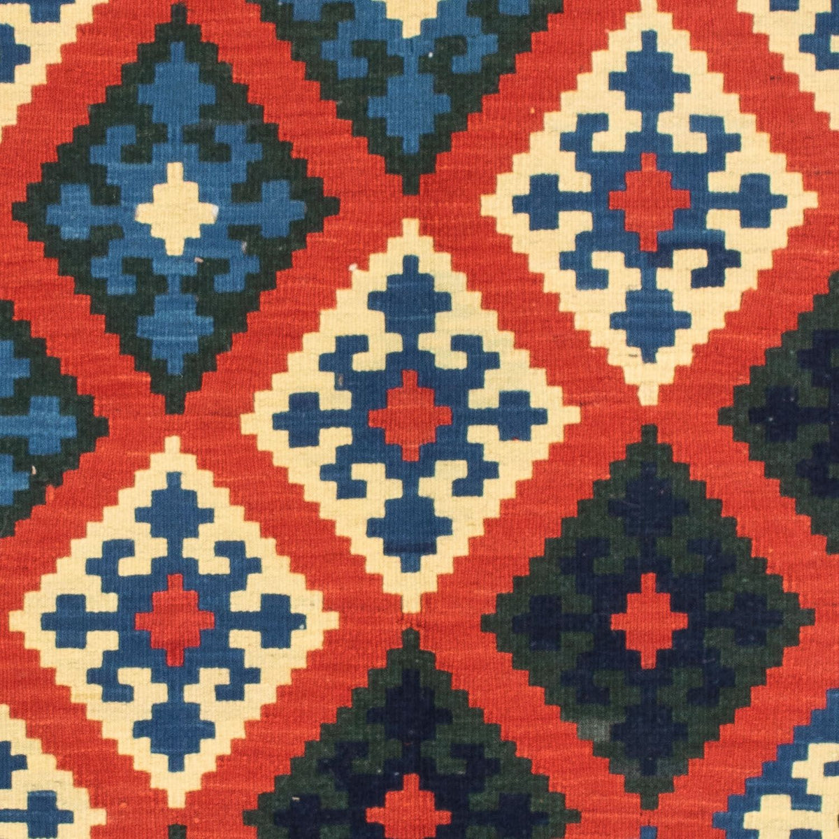 Alfombra Kelim - Oriental cuadrado  - 105 x 103 cm - rojo oscuro