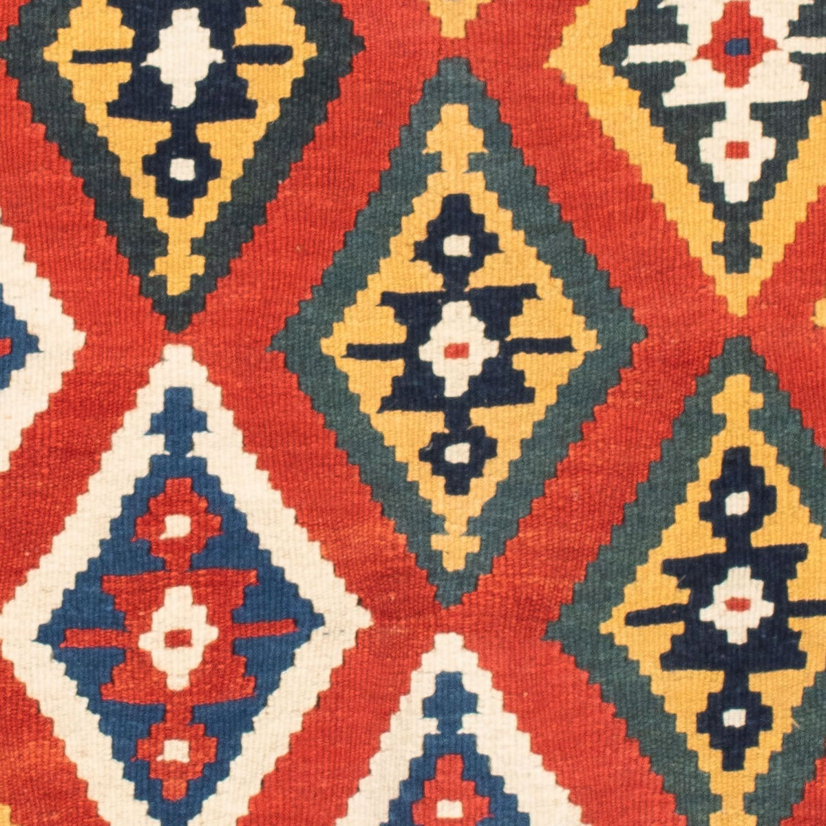 Alfombra Kelim - Oriental cuadrado - 108 x 104 cm - naranja