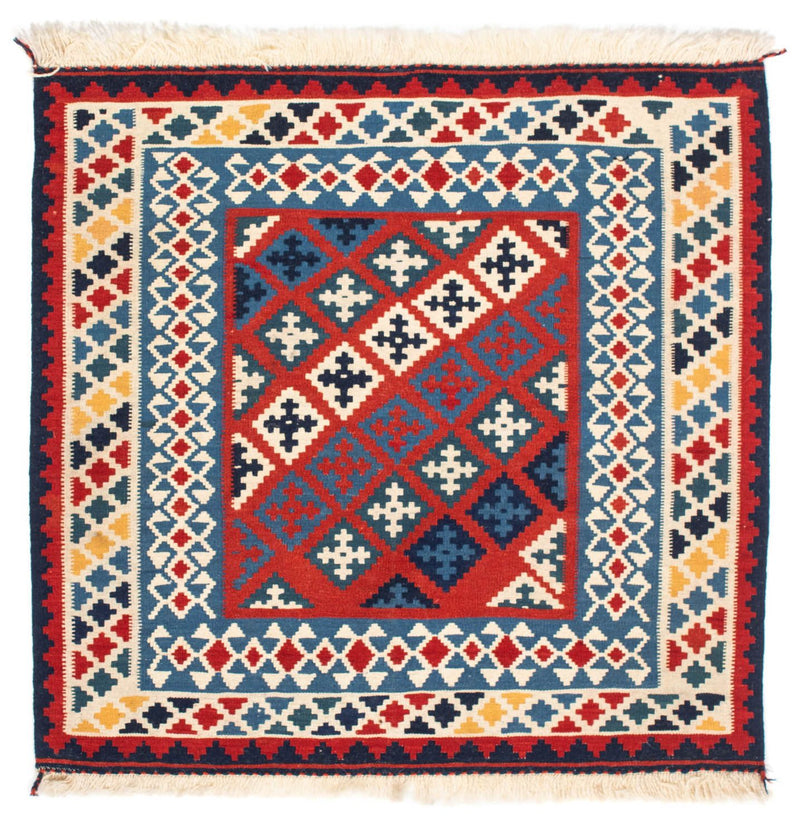 Alfombra Kelim - Oriental cuadrado  - 105 x 103 cm - rojo